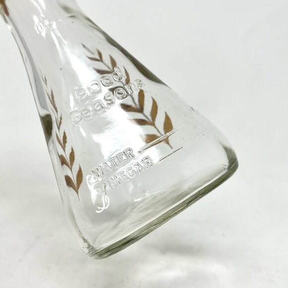 Vintage MCM Good Seasons Salad Dressing Triangular Glass Bottle Cruet - Picture 7 of 11